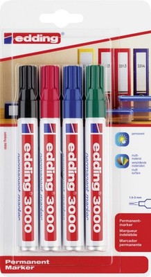 Edding 3000 Permanent Marker 4er Set 1,5 - 3 mm  Marker