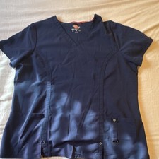 Dickies Xtreme Stretch Scrub Top Navy Blue 2XL Solid Medical Women