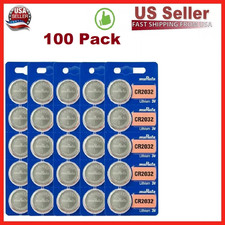 100 x Murata CR2032 Battery 3V Lithium Coin Cell 100 Count Replaces Sony CR2032