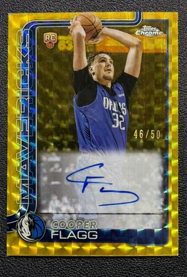 #ad Cooper Flagg 2025 26 Topps chrome true rookie auto gold refractor 50 chase pack $40.00