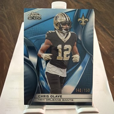 CHRIS OLAVE 2025 TOPPS CHROME BLACK BLUE REFRACTOR /150 #72 SAINTS Q1829