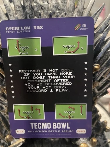 2026 Tecmo Bowl Bo Jackson Battle Arena Overflow Tax PL12 1st Edition Card