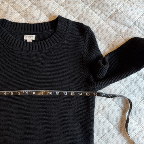 J. Crew | Damen | Klassischer Rundhals Pullover | Schwarz | Baumwolle | Wolle | XS - Bild 6 von 6