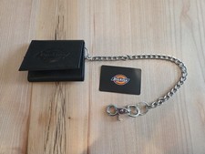 Dickies Black Wallet With Chain Slimfold Genuine Leather