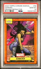 2024 Topps Chrome Marvel GAMORA # 58 Orange Refractor #/25 PSA 10 (Pop 1)