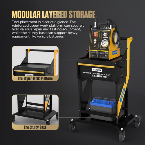 Automotive Parts Cart Body Shop Tools Storage Trolley Rack Rolling Tool Cart US - 第 4/18 張圖片