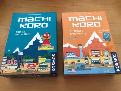 Spiel '' Machi Koro'' , Kartenspiel von Kosmos mit '' Großstadterweiterung''