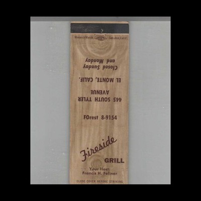 Matchbook Cover Fireside Grill El Monte CA