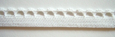 18 Yds. Vintage Off White Soft Shiny Picot Elastic 3/8'' Stretch Trim le-63