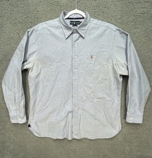 VTG Polo Ralph Lauren Shirt Mens XXL Flesh Pony Classic Fit Blue Oxford Button