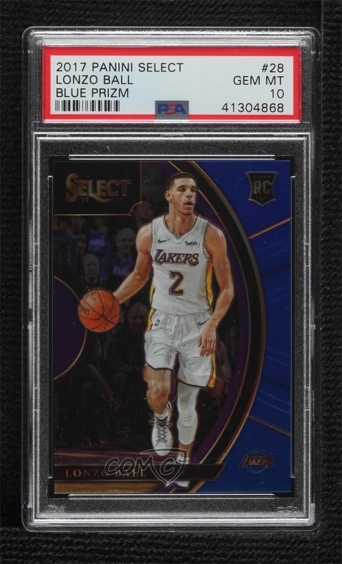2017 Panini Select Concourse Blue Prizm 147/299 Lonzo Ball #28 PSA 10 GEM MT 0c6