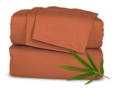 Sheets, Genuine 100 Organic Viscose Derived from California King Terracotta