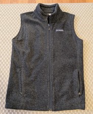 Columbia Boys Mountain Fleece Vest Size M 10/12 Full Zip Gray