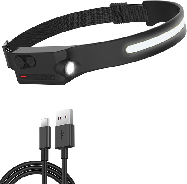 Stirnlampe LED Wiederaufladbar Mit Sensor Kopflampe FüR Outdoor Camping Angeln-image