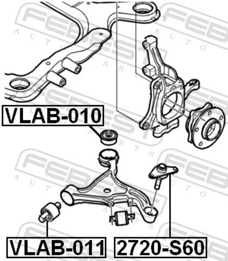 Fits FEBEST 2720-S60 BALL JOINT FRONT LOWER ARM