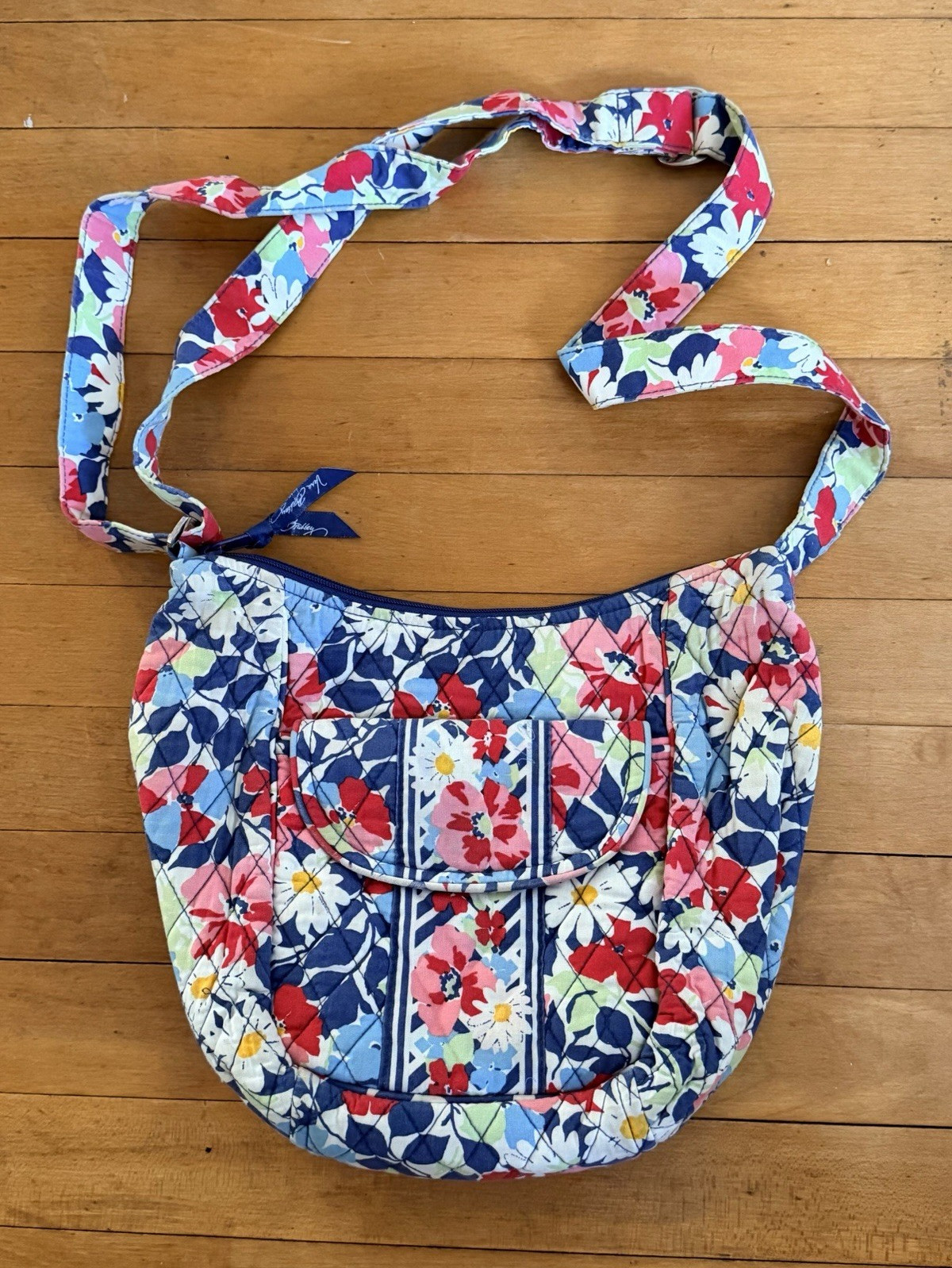 Women's Vera Bradley Multicolor Floral Quilted Shoulder Bag Zip Outer Pockets