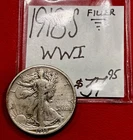 1918-S Walking Liberty Silver Half Dollar Album Filler! WW I Era! ENN Coins