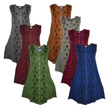 Embroidered Viscose Dress Fair Trade 10 12 14 16 Ethnic Boho Hippy Indian
