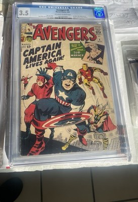Averngers #4 CGC 3.5 Off White To White Pages Key Issue 1964