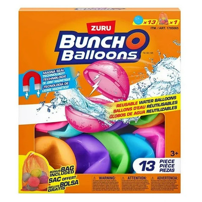 NEW Bunch O Balloons Reusable Water Balloons by  Zuru w/13 Balloons & Mesh Bag