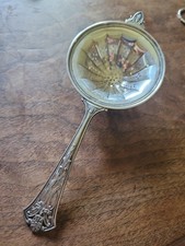 Antique WEBSTER Art Nouveau Sterling Silver Over The Cup Tea Strainer