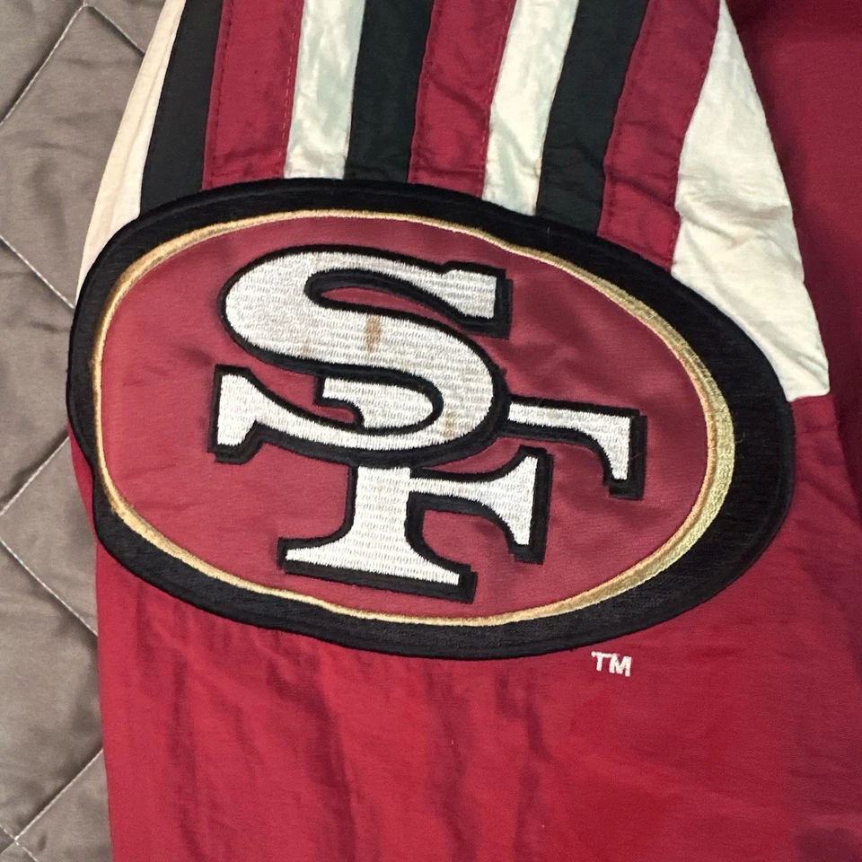 Chaqueta DE COLECCIÓN Starter San Francisco 49ers Para Hombre Mediana Roja Puffer NFL Fútbol Foto 3 de 4