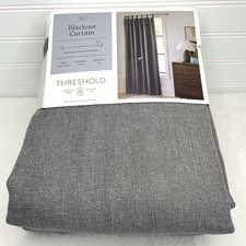 Threshold Blackout Curtain Panel Gray Aruba Tie-Top 50x84