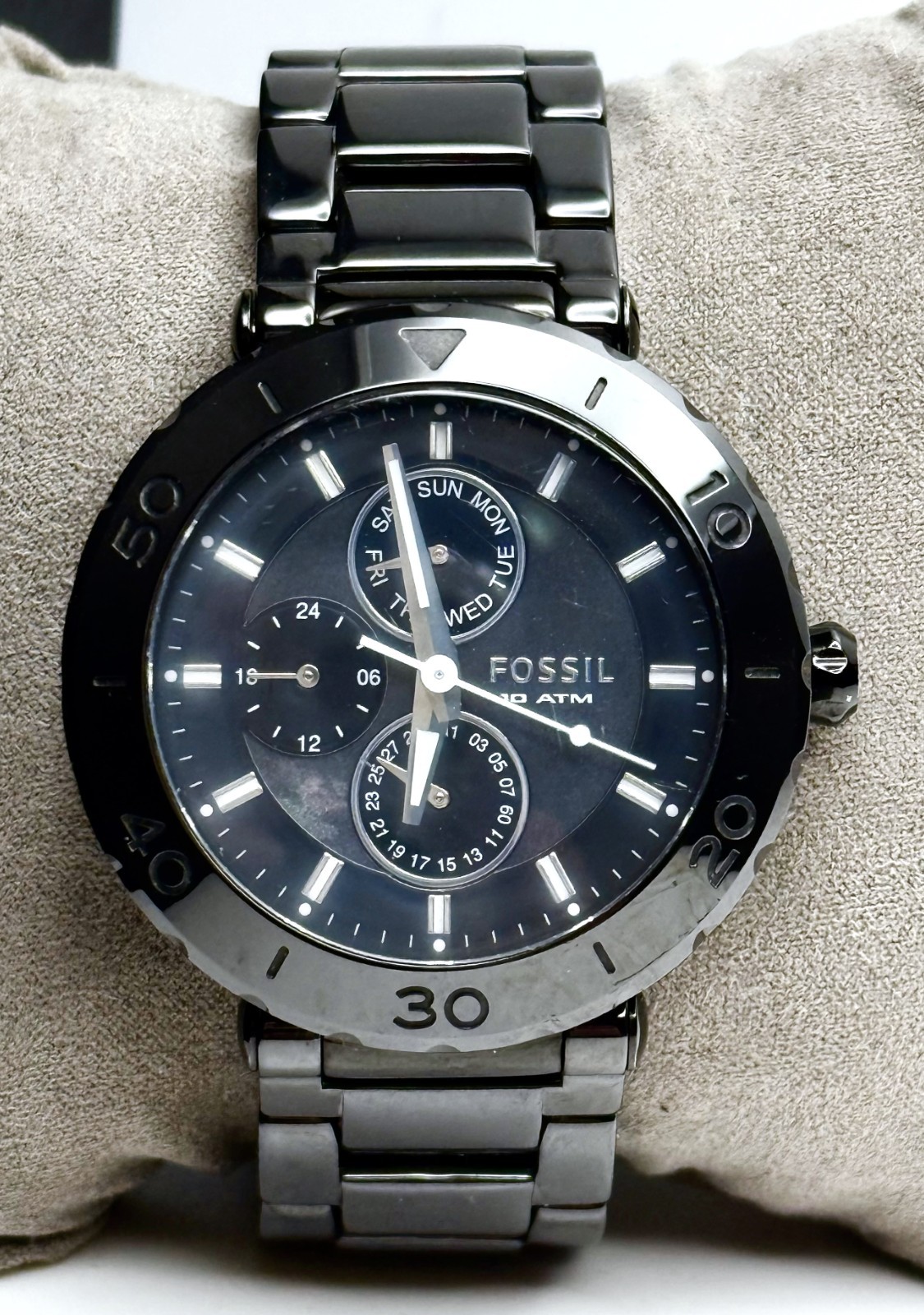 FOSSIL RILEY CE1001 MULTI-FUNCTION BLACK CERAMIC … - image 5