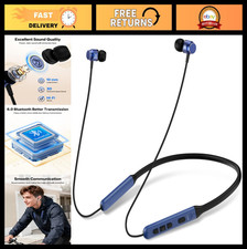 Wireless Bluetooth 6.0 Neckband Headphones, IPX5 Waterproof, 35H Playtime, Deep