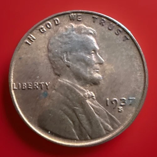 1937-S Lincoln Wheat Cent RB AU Penny  Actual Coin Pictured 670