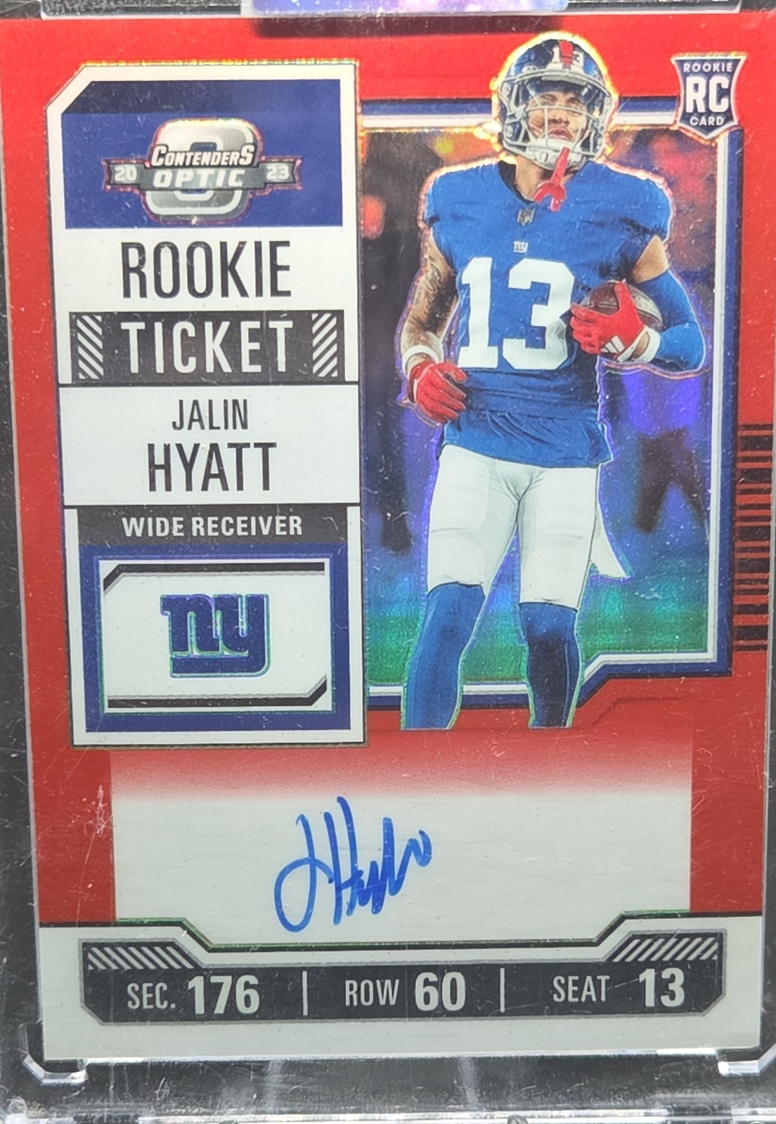 2023 Panini Contenders Optic - Rookie Ticket RPS Autographs Jalin Hyatt #115 Red