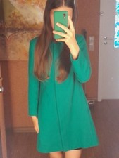 Benetton gefütterte lange Jacke Kurzer Mantel Grün Gr 32 XXS petit Damen Mädchen