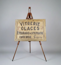 Ancienne enseigne bois peinte