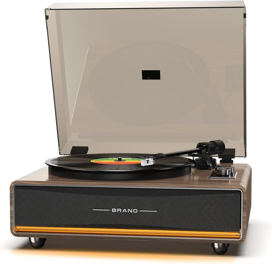 Vinyl Record Player Built in Hifi Stereo Speakers BT Wireless Input Belt Drive I