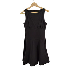 Quince Women Organic Stretch Jersey Drop Waist Mini Dress Black S