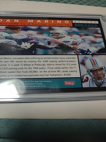 DAN MARINO RECORD BREAKER JUMBO CARD 05941/10000 UPPER DECK CARD - Picture 6 of 7