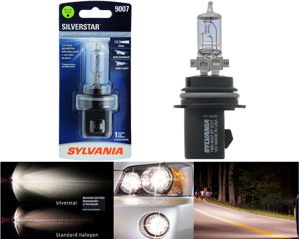 Sylvania Silverstar 9007 HB5 65/55W One Birne Scheinwerfer Hoch Niedrig TräGer-image