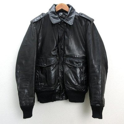 Schott NYC A-2 G-1 Leather Flight Jacket Black Men's Size 38 Made in USA Used