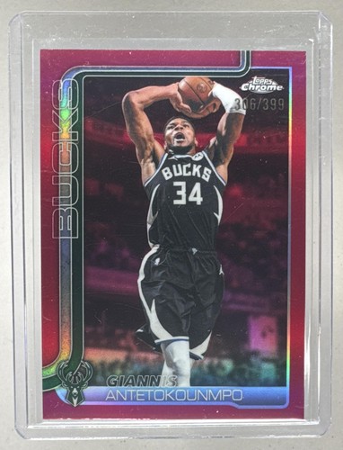 Giannis Antetokounmpo 2025 Topps Chrome Update #7 Magenta Refractor /399