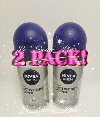   NIVEA MEN Silver Protect 72HR Anti-Perspirant Roll-On Deodorant  2 PACK 