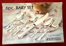 6 piece Baby Silverware Set International Silver Co 1997 Vintage NEW NIB