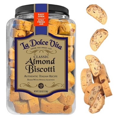 La Dolce Vita Classic Italian Biscotti Tub 40 Oz 65 Count Almond Anise Cookies