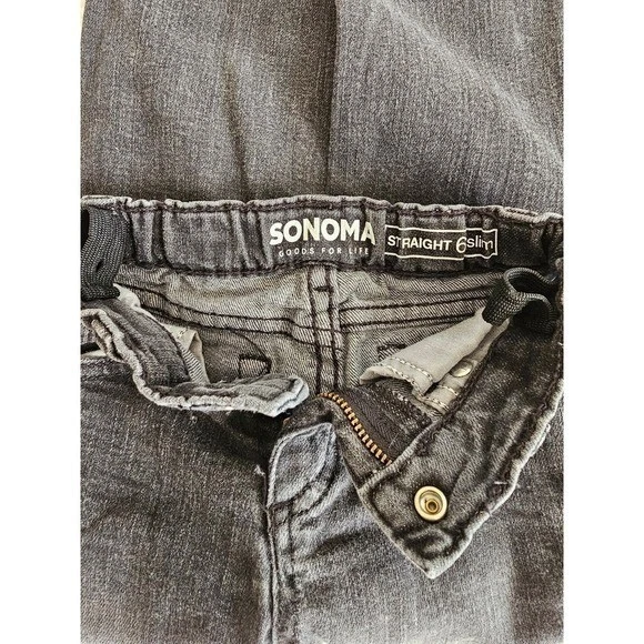 Kid's sz6 Sonoma Goods for Life Straight Slim Jeans Gray Fall School Holidays - Image 2 of 4