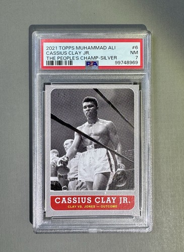 Topps 2021 Muhammad Ali People's Champ #6 Cassius Clay Jr. - Silver /5, PSA 7