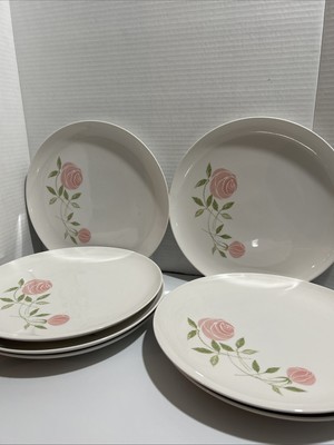 7 Vintage Franciscan Pink-A-Dilly Dinner Plate 10 1/4'' Whitestone No Chips