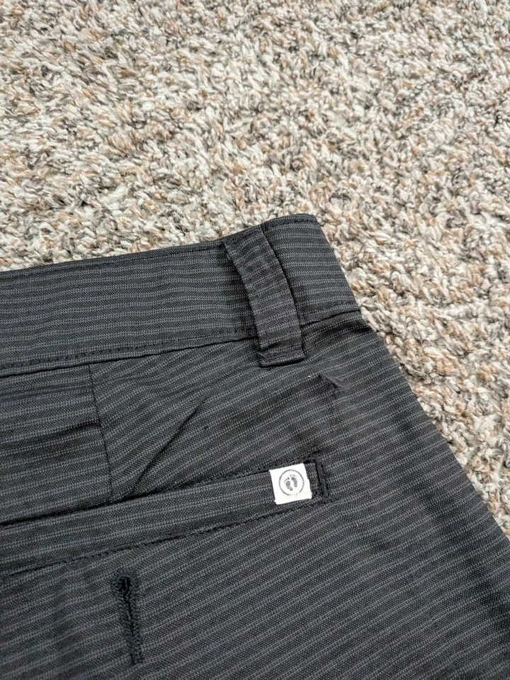 Pantalones Cortos Hang Ten Híbridos Cinturón Negro Gris Rayas Talla 34 Para Hombre Foto 4 de 4