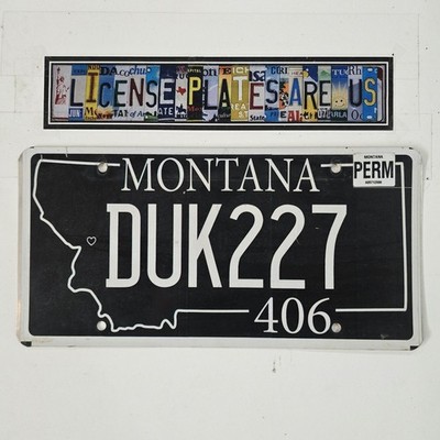 Montana Permanent License Plate Blackout Map MT Area Code 406 Tag DUK227