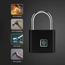 AICase Smart Fingerprint Lock Anti-Theft Keyless Security Padlock w/USB-Cable