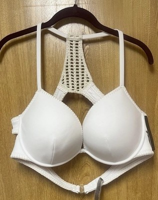 Victoria s Secret 38D Ivory Crochet Pushup Bikini Top
