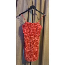 Aeropostale Floral Print Spaghetti Strap Mini Dress Women's Size Medium Red